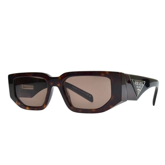 Prada PR 09ZS 2AU06B Tortoise Plastic Rectangle Sunglasses Brown Lens - Picture 1 of 3